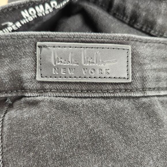 Nicole Miller Nomad Super High Rise Wide Leg Pants Size 8 Black Cropped - Picture 7 of 9